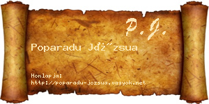 Poparadu Józsua névjegykártya